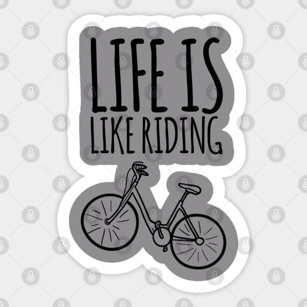 Life Is Like Riding A Bicycle Keep Moving Forward Sticker by Wesolution Studios